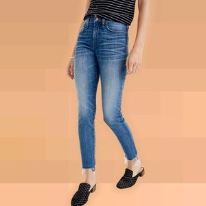 Madewell ‘9” High-Rise Skinny Crop Jeans: Destructed-Hem Edition’ in “Miranda”